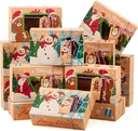 JOYIN 24 PCS Christmas Cookie Gift Baking Box 8.75" x 5.75" x 2.75” with Window Auto-Popup, Xmas Holiday Treat Boxes Containers with Tags for Party Favor Pastries, Cupcake, Brownies, Donut Gift-Giving