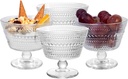 Glass Dessert Bowls Breakfast Cups,Dessert cups Set of 4, 9oz Glass Ice Cream Sundae Cups，Glass Dessert Bowls, For oats，Ice Cream, Milk, Sorbet, Yogurt (4PCS)