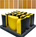 Total 56 PCS Hand Sanding Block Set- 16 PCS Contoured Profile Sander Block + 40 Sheet Sandpaper Kit - Interchangeable Assorted Convex & Concave Shapes for Moldings,Woodworking, Auto Paint and Crafts
