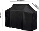 BBQ Barbecue Grill Cover 72" W x 26" D x 46" H Suitable for Most Ducane, Great Outdoors, Jenn-Air Brands of Grills - 600D Oxford Fabric is Waterproof with Covered Dual Handles & Side Buckles