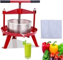 1.32 Gallon Manual Fruit Wine Press, 5 Liter Wine Making Press with T-Handle, Stainless Steel Cider and Apple Juice Extractor for Indoor/Outdoor Kitchen Use