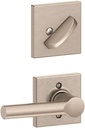 Schlage F59 BRW 619 COL Collins Trim Broadway Interior Handle Set Lever, Satin Nickel (Interior Half Only)