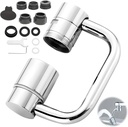 Rotatable Faucet Aerator Extension,1080° Swivel Faucet Extender,Universal Sink Faucet, 2 Mode Splash Filter with Adjustable Robotic Arm,Fits 15/16” & 55/64” Threads for Kitchen/Bathroom