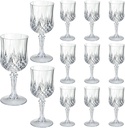 XKXKKE 12 Pcs Transparent Plastic Wine Glasses, Plastic Water Goblets for Parties, Stemmed Drinking Glasses for Wedding Reception, Grand Event Party Bar Supplies Reusable Drinking Cups