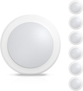 LED Flush Mount Ceiling Light, 6 Inch Low Profile Disk Light 16W 1000LM, Dimmable, Thin Aluminum Housing, ETL&FCC Listed, for Kitchen, Bathroom, Basement (6 Pack)