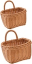 2pcs Woven Wall Hanging Basket Multifunctional Storage for Fruits Vegetables and Flowers Space Saving Kitchen Garden Organizer and Portable Design