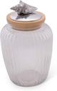 Arthur Court Canister Glass for Kitchen with Rubber Airtight Seal for Food Storage Shell Ocean Knob Large Size 9.5 inch Tall 60 oz