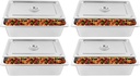 4 Pcs Hotel Pan with Lid Stainless Steel Food Pans for Hotel 6 Inch Deep Steam Table Pan Food Storage Containers for Home Kitchen Hotel Canteen Restaurant Office Cafeteria Party, Silver