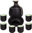 5pcs/9pcs/10pcs Traditional Stoneware Sake Set Sake Set Sake Set Ceramic Sake Cups Sake Bottle Temperature Wine Glasses Ceramic Tea Cup 5pcs