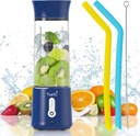 Portable blender Cup, TastLi Personal Smoothie Blender for Shakes and Smoothies, with 17 oz Blender Bottles, Cordless, USB Rechargeable, Waterproof, Small Mini Electric Fruit Juicer (Dark blue)