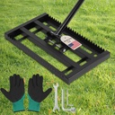 17"x 10" Lawn Leveling Rake for Soil, Sectional Adjustable Handle Yard Rakes for Lawns Heavy Duty, Landscape Rake Suitable for Landscaping Golf Course, Sand, Gardens, Farm and Ranch