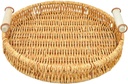 PRETYZOOM Woven Imitation Rattan Basket Multi-function Storage Box Food Holder Woven Bread Basket Rattan Cottagecore Decor