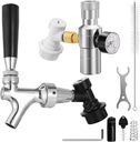 Ball Lock Keg Tap Faucet & Dual Hold Stable 0-60PSI CO2 Regulator Set, Stainless Steel Core Self-Closing Beer Faucet & Portable Beer Keg Regulator with Ball Lock Quick Disconnect for Homebrew