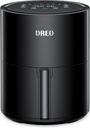 Dreo Air Fryer - 100℉ to 450℉, 4 Quart Hot Oven Cooker with 50 Recipes, 9 Cooking Functions on Easy Touch Screen, Preheat, Shake Reminder, 9-in-1 Digital Airfryer, Black, 4L (DR-KAF002)