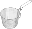 Deep Fryer Baskets Only, 4.3x5.3 in Round Wire Food Fried Frying Holder Strainer With Handle Multipurpose for Pot French Fries Pasta Dumplings Daddy Cooking Noodle Boiling Storage Stainless Steel