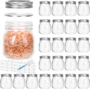 DHSBTLS Glass Regular Mouth Mason Jars, 24 Pack 10 oz Glass Canning Jars with Silver Aluminum Lids and Bands, Airtight Jars for Food Storage, Canning, Overnight Oats, Fermenting, Pickling, Decor