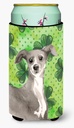 Caroline's Treasures BB9562TBC Italian Greyhound St. Patrick's Tall Boy Hugger Can Cooler Sleeve Hugger Machine Washable Drink Sleeve Hugger Collapsible Insulator Beverage Insulated Holder