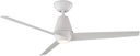 Slim Smart Indoor and Outdoor 3-Blade Ceiling Fan 52in Matte White with 2700K LED Light Kit and Remote Control worksworks with Alexa and iOS or Android App