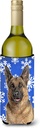 Winter Snowflakes Holiday German Shepherd Wine Bottle Beverage Insulator Hugger KJ1180LITERK