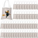Moukeren 50 Pcs Mini Canvas Tote Bags Bulk 12 x 12 Inch DIY Blank Tote Bag Small Reusable Grocery Bags for Christmas DIY Crafts Gifts