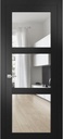 SARTODOORS Solid Interior French 32 x 96 inches | Lucia 2555 Matte Black with Clear Glass | Single Regular Panel Frame Trims Handle | Bathroom Bedroom Sturdy Doors