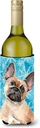 Caroline's Treasures BB9452LITERK Fawn French Bulldog Winter Wine Bottle Hugger Bottle Cooler Sleeve Hugger Machine Washable Collapsible Insulator Beverage Insulated Holder