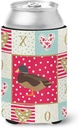Caroline's Treasures CK5294CC Silver Bantam Duck Love Can or Bottle Hugger, Red Cooler Washable Drink Sleeve Collapsible Beverage Insulated Holder, Can Hugger, Multicolor
