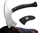 Full Tang Survival Camping Axe with Wood Ergonomic Handle and Nylon Sheath Sheath – High Carbon Stainless Steel, Multi-Tool for Outdoor, Hunting, Emergency (Big)