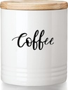LEETOYI Porcelain Food Storage Containers with Lid, Small Size Design & Saves Space, 4.5 Inch White, Labeled Coffee