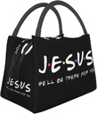 Jesus Lunch Box for Women Men,Portable Lunch Bag Tote Bag Reusable Snack Bag for Work,Picnic,Camping