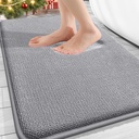 OLANLY Thick Memory Foam Bath Mat Rug 30x20, Extra Soft Absorbent Bathroom Rugs, Quick Dry Bath Mats, Non-Slip, Machine Washable Carpet for Bathroom, Tub and Shower, Home Decor Accessories, Grey
