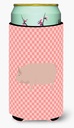 Caroline's Treasures BB7937TBC Welsh Pig Pink Check Tall Boy Hugger Can Cooler Sleeve Hugger Machine Washable Drink Sleeve Hugger Collapsible Insulator Beverage Insulated Holder
