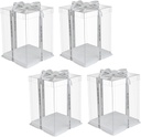 ABOOFAN 4 Pcs Transparent Cake Boxes Oil Premium Plastic Portable Birthday Cake Containers with for and Safe Food Storage