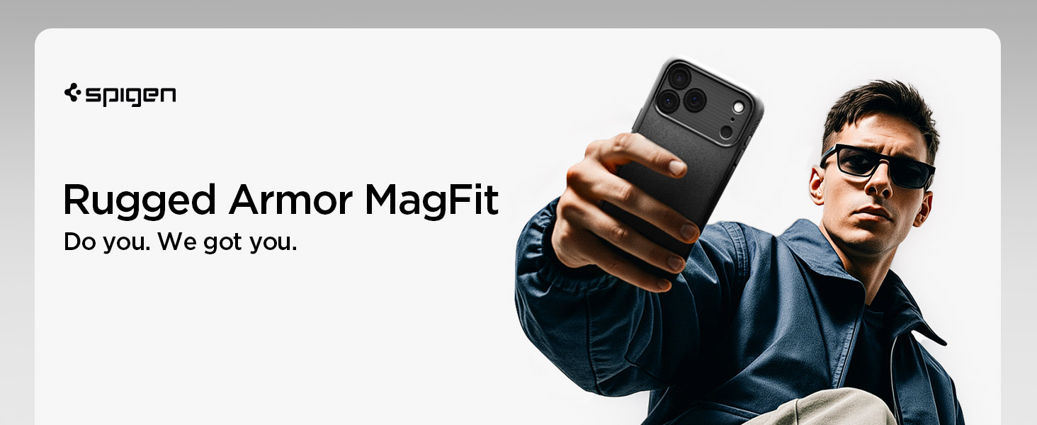 Spigen Rugged Armor MagFit Case for iPhone 17/18 Pro Max, Gray