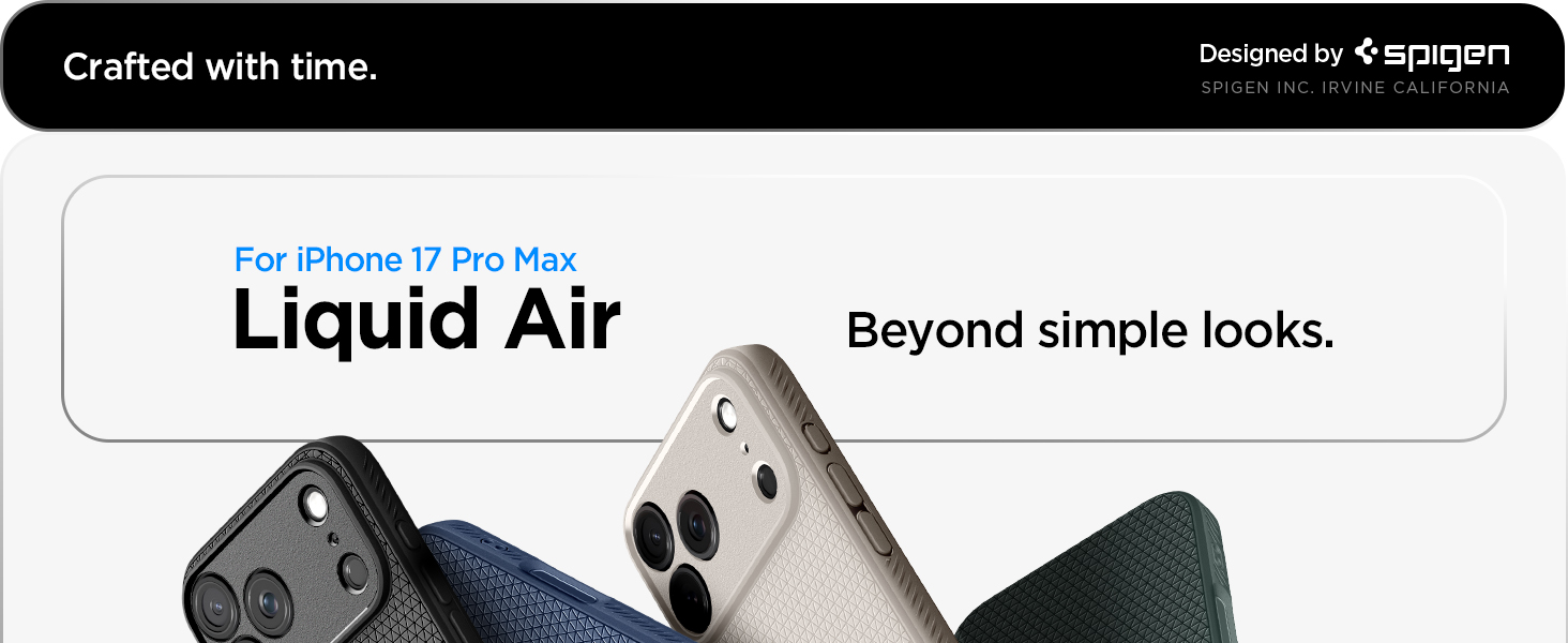 Spigen Liquid Air Case for iPhone 17/18 Pro Max, Natural Titanium