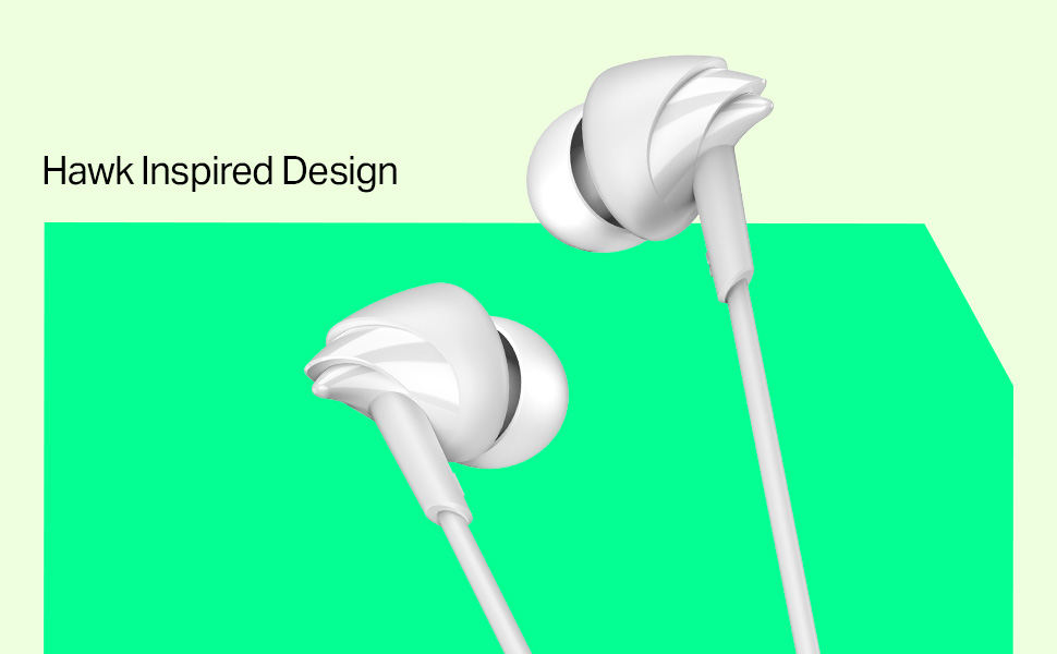boAt Bassheads 213L, 10mm Drivers, Signature Sound, in-Line Microphone, Integrated Controls, 3.5mm L-Shaped Connector & 120cm Braided Cable Wired Earphones with Mic (Active White)