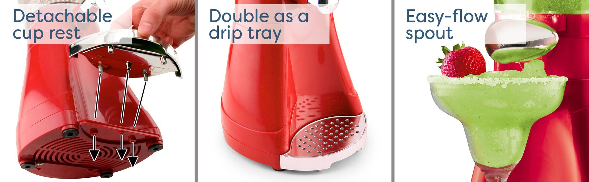 Nostalgia Margarita Machine - Blender for Smoothies, Margaritas, Daiquiris, and Slushies - Red - 64-Ounce