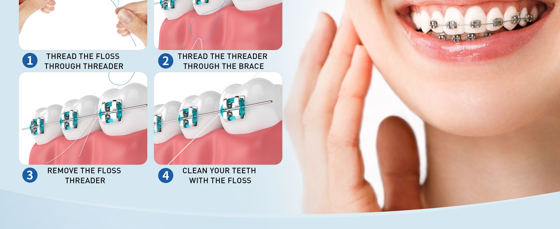 RAZOKO Dental Floss Threaders for Braces & Orthodontic Care