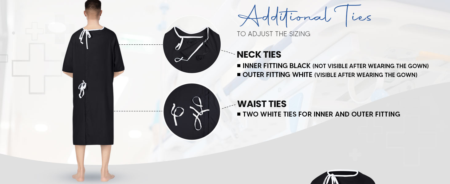 Utopia Care Hospital Gown for Men Back-Tie Closure Soft Patient Gown