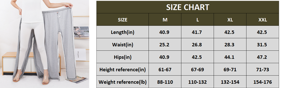 WEEOATAR Unisex Patient Pants,Bedridden Patient Clothing,Disability Clothing with Zippers,Hospital Gowns Nursing Aid
