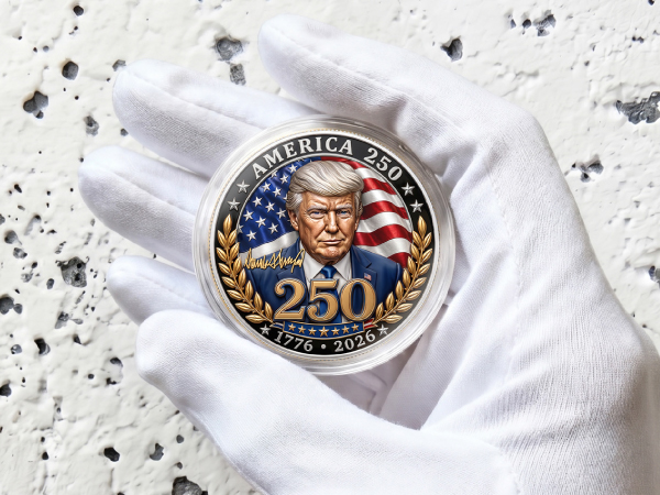Donald Trump America 250 Challenge Coin, 1776-2026 Collectible Keepsake