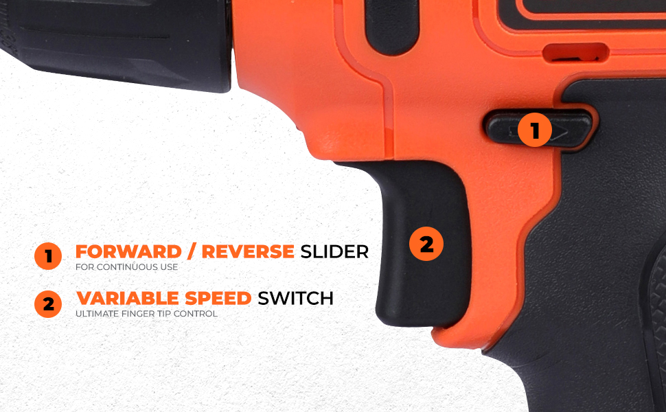 BLACK+DECKER LD12SP 12V 10mm Li-ion Cordless Variable Speed Reversible Drill Machine Driver with 10 Screwdriver & 2 Drill Machine Bits for Home & DIY Use, 1 Year Warranty, ORANGE & BLACK