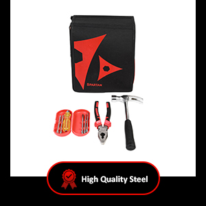 Spartan 3 Piece Hand Tool Kit with 8 Inch Combination Plier, 11 Inch Claw Hammer & 5 in 1 Screwdriver Set | Multipurpose Repair Tools for Home, Office, DIY, Electrical & General Maintenance