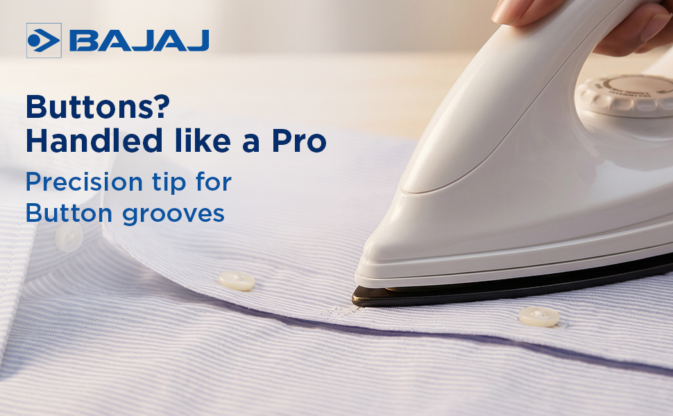 Bajaj DX-6 1000 Watts Dry Iron | Advance Soleplate And Anti-Bacterial German Coating Technology | Thermol Fuse Safety | Auto Shut-Off | Cool Touch Body | 2 Yr Warranty 【White】
