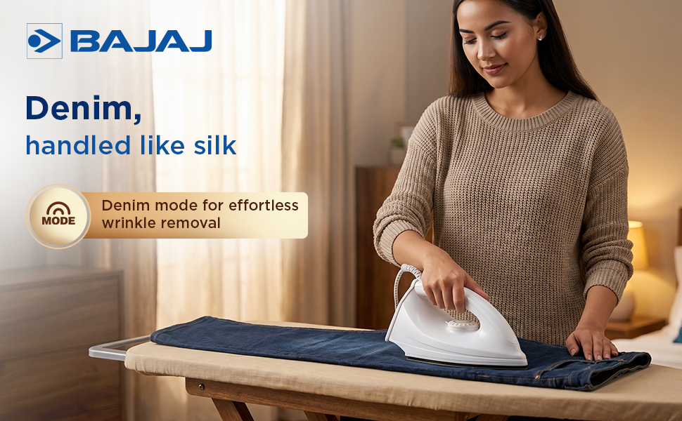 Bajaj DX-6 1000 Watts Dry Iron | Advance Soleplate And Anti-Bacterial German Coating Technology | Thermol Fuse Safety | Auto Shut-Off | Cool Touch Body | 2 Yr Warranty 【White】