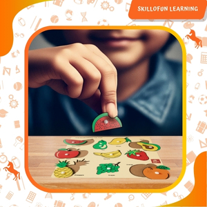 Skillofun Wooden Beads Pattern Box for Kids | Multicolor Bead Kit for Sequencing & Threading | Color Sorting, Shape Matching & Fine Motor Skills Activity Set | Ideal Educational Gift for Age 3+ Years