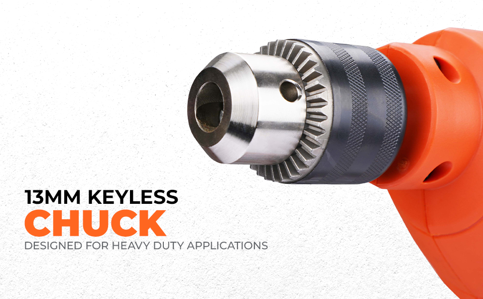 BLACK+DECKER KR554RE-IN 550W, 13mm CORDED Variable Speed Reversible IMPACT HAMMER DRILL with Lock-On Button & 4 Drill Bits, 2m Cable Length, Ideal For Home & DIY Use for Masonry, Steel & Wood, ORANGE