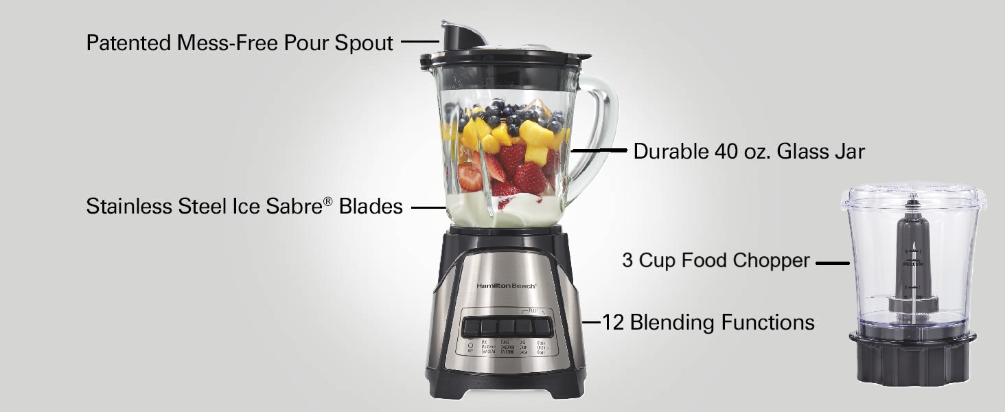 Hamilton Beach Power Elite Blender For Smoothies With Wave Action System