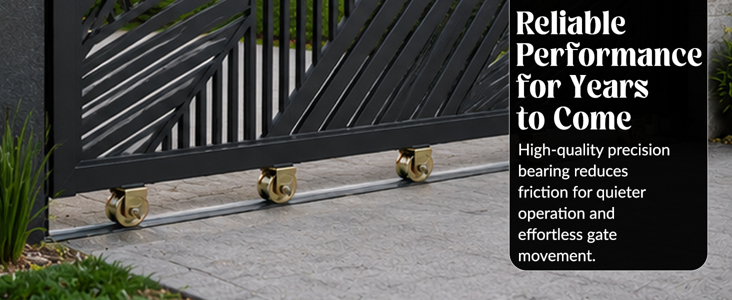 U Groove Sliding Wheel with Exterior Bracket, for Residential and Industrial Gates, Suitable for U Track, Wheel with Bearing and Bracket (4 pcs, U_Groove_2inch)
