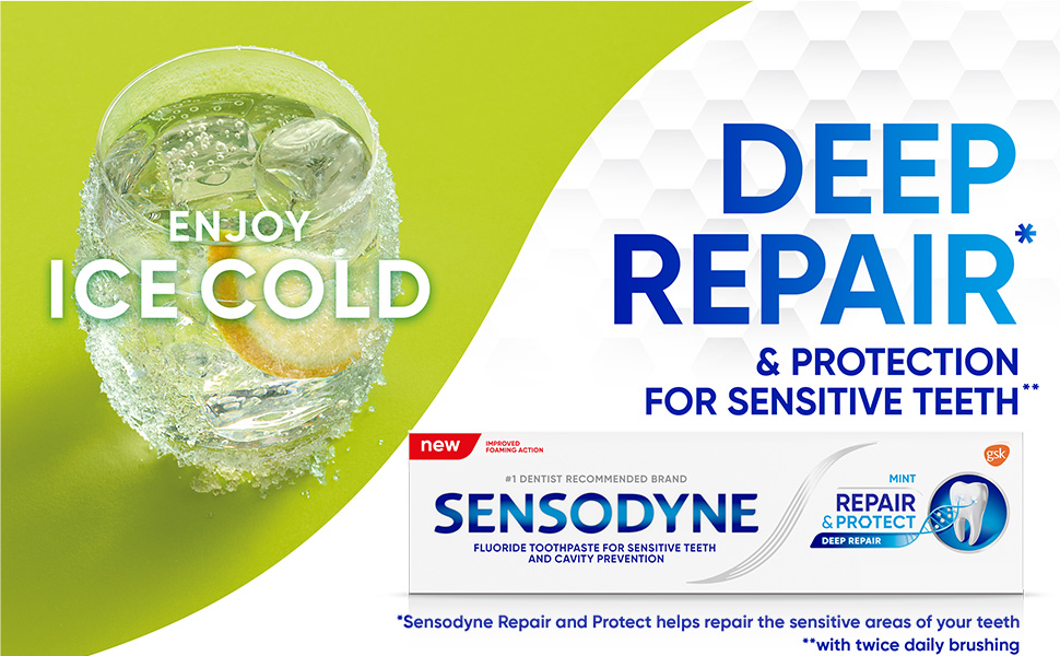 Sensodyne Repair and Protect Whitening Toothpaste, 3.4 oz (Pack of 2)